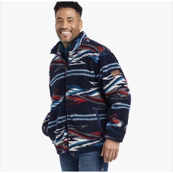 Chimayo Ariat Fleece Jacket Mens Size XXL Sherpa Full Zip‎ Aztec Western Cowboy - Picture 12 of 12
